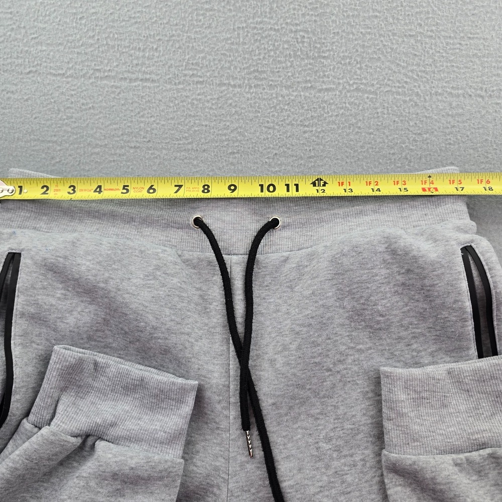 Men's Sweatpants Gray Fleece Lined Gym Workout Running Tapered Leg Drawstring - Picture 2 of 6